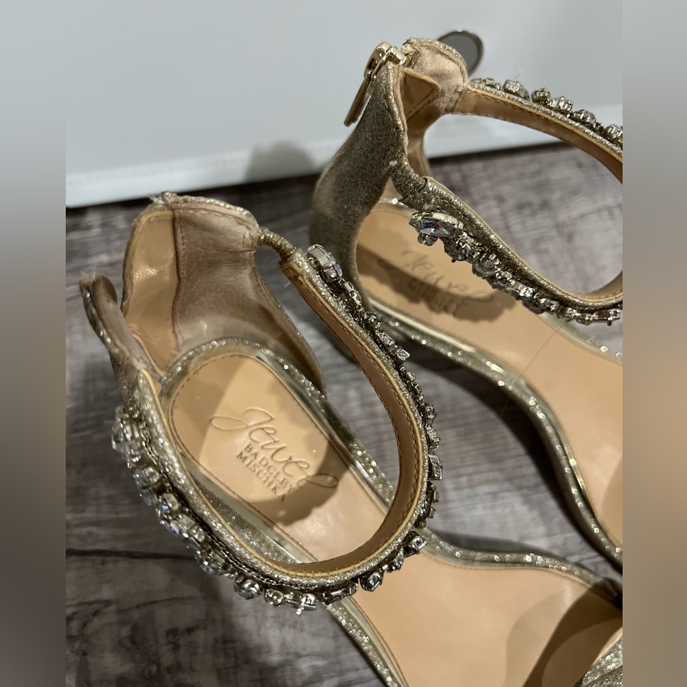 Gold Kitten Block Heel